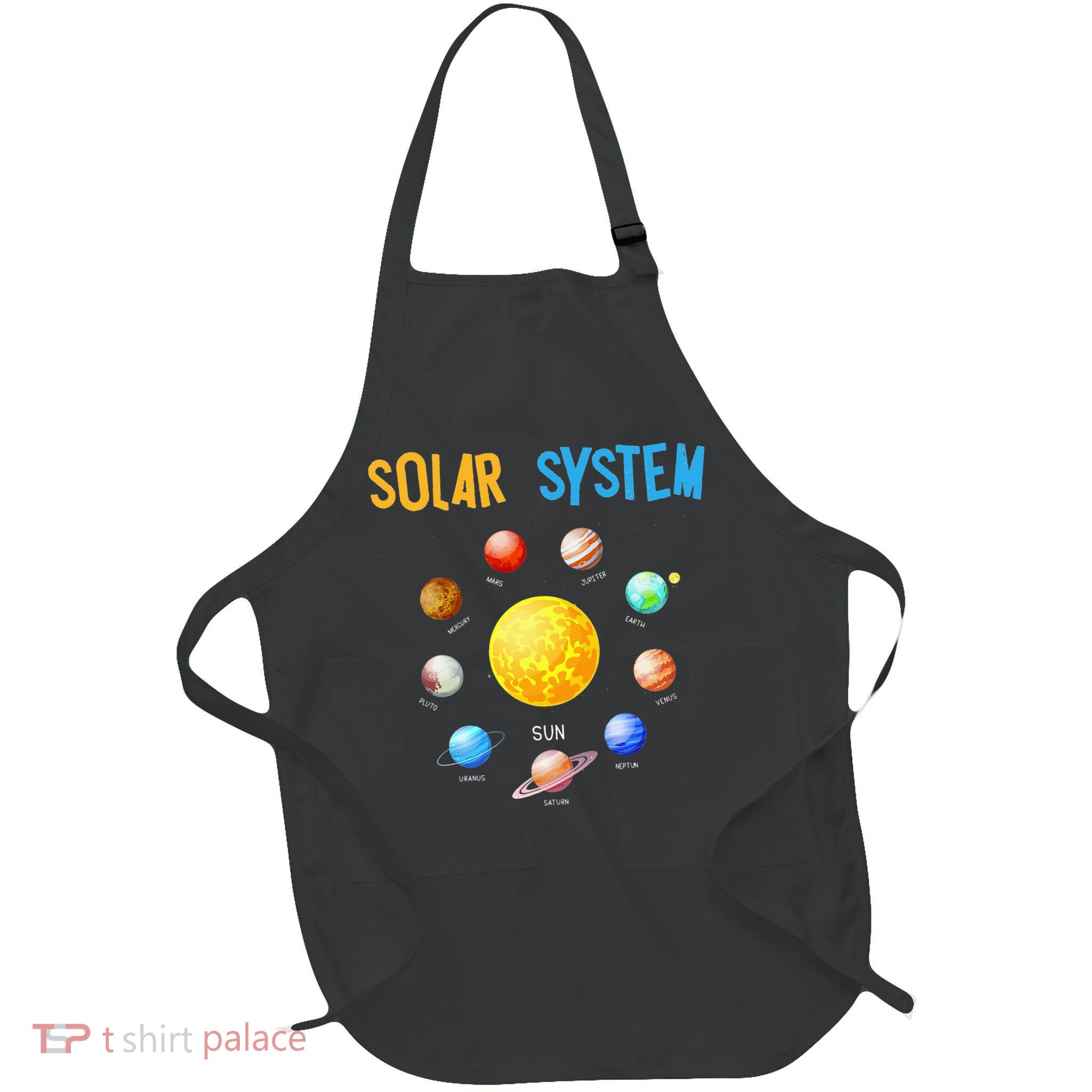 Solar System Planets Space Science Full-Length Apron With Pockets