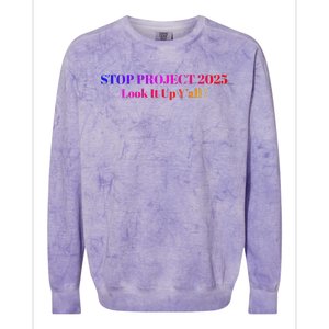 Stop Stop Project 2025 Look It Up Y’All Colorblast Crewneck Sweatshirt