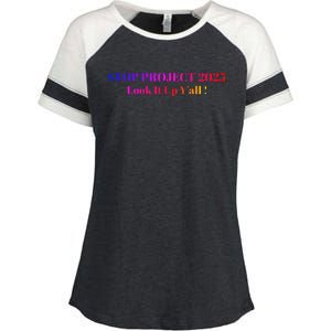 Stop Stop Project 2025 Look It Up Y’All Enza Ladies Jersey Colorblock Tee