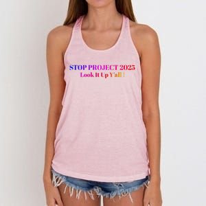 Stop Stop Project 2025 Look It Up Y’All Women's Knotted Racerback Tank