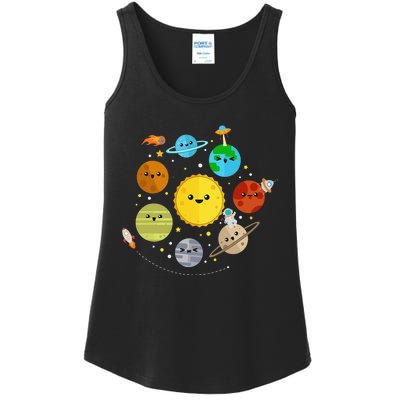 Solar System Planets Astronomy Space Science Ladies Essential Tank