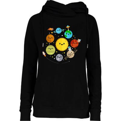 Solar System Planets Astronomy Space Science Womens Funnel Neck Pullover Hood