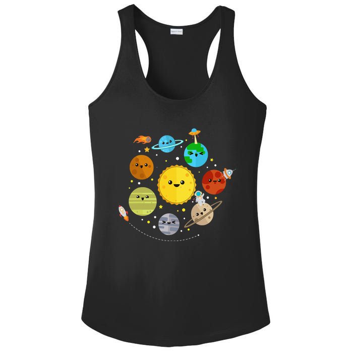 Solar System Planets Astronomy Space Science Ladies PosiCharge Competitor Racerback Tank