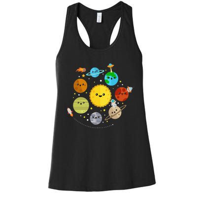 Solar System Planets Astronomy Space Science Women's Racerback Tank