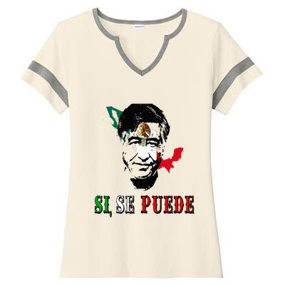 Si Se Puede Cesar Chavez Day Mexican Labor Pride TX Ladies Halftime Notch Neck Tee