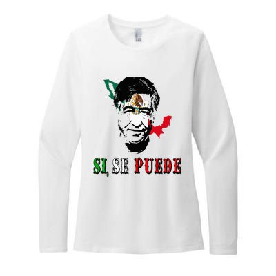 Si Se Puede Cesar Chavez Day Mexican Labor Pride TX Womens CVC Long Sleeve Shirt