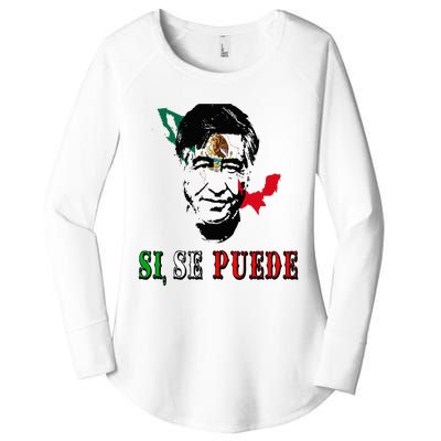 Si Se Puede Cesar Chavez Day Mexican Labor Pride TX Women's Perfect Tri Tunic Long Sleeve Shirt