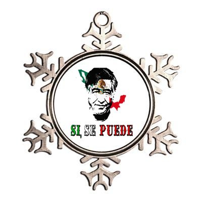 Si Se Puede Cesar Chavez Day Mexican Labor Pride TX Metallic Star Ornament