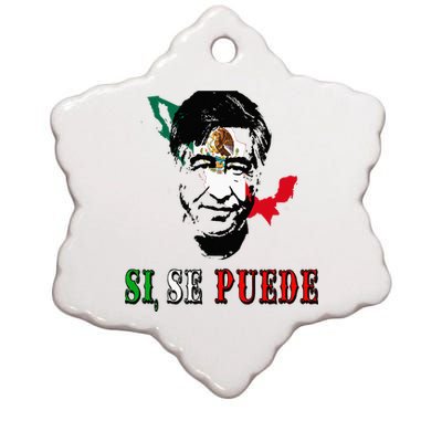 Si Se Puede Cesar Chavez Day Mexican Labor Pride TX Ceramic Star Ornament