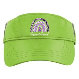 Support Squad Purple Rainbow Leopard Pancreatic Cancer Great Gift Adult Drive Performance Visor