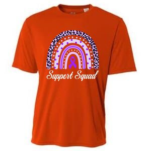 Support Squad Purple Rainbow Leopard Pancreatic Cancer Great Gift Cooling Performance Crew T-Shirt