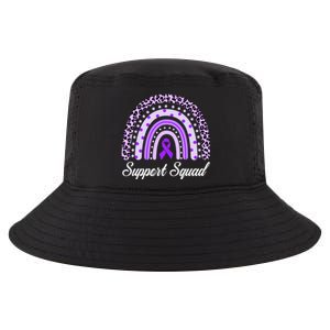 Support Squad Purple Rainbow Leopard Pancreatic Cancer Great Gift Cool Comfort Performance Bucket Hat