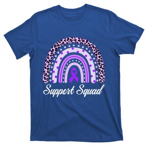 Support Squad Purple Rainbow Leopard Pancreatic Cancer Great Gift T-Shirt