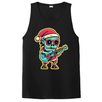 Santa Skeleton Play Guitar Guy Rocker Gift PosiCharge Competitor Tank