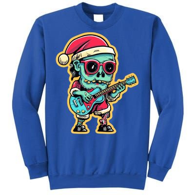 Santa Skeleton Play Guitar Guy Rocker Gift Sweatshirt