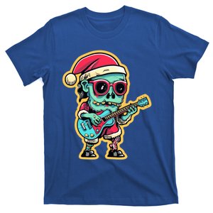 Santa Skeleton Play Guitar Guy Rocker Gift T-Shirt