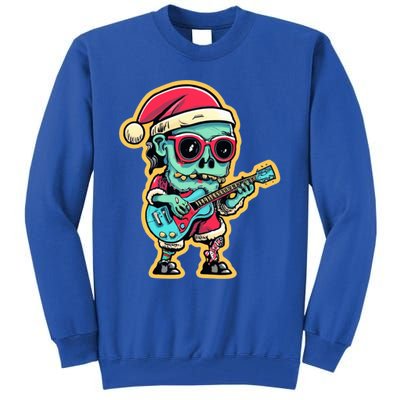 Santa Skeleton Play Guitar Guy Rocker Gift Tall Sweatshirt