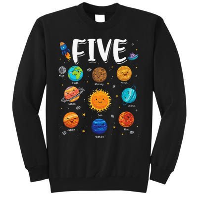 Solar System Planets Five 5 Years Old 5th Birthday Tall Sweatshirt