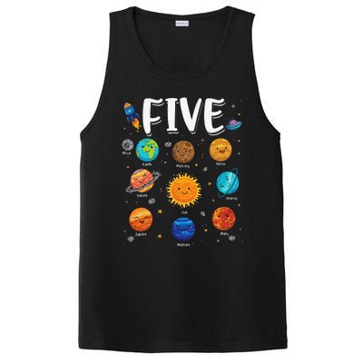 Solar System Planets Five 5 Years Old 5th Birthday PosiCharge Competitor Tank