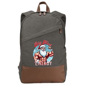 Santa's Swole Patrol Big Nick Energy' Fun Christmas  Cotton Canvas Backpack