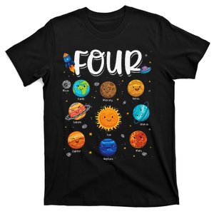 Solar System Planets Four 4 Years Old 4th Birthday T-Shirt