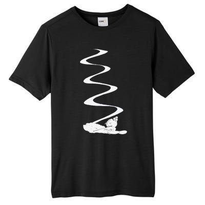 Skier Shredding Powder Snow Deep Snow Backcountry Rider Tall Fusion ChromaSoft Performance T-Shirt