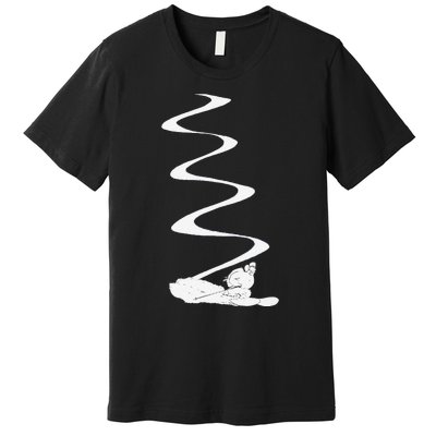 Skier Shredding Powder Snow Deep Snow Backcountry Rider Premium T-Shirt