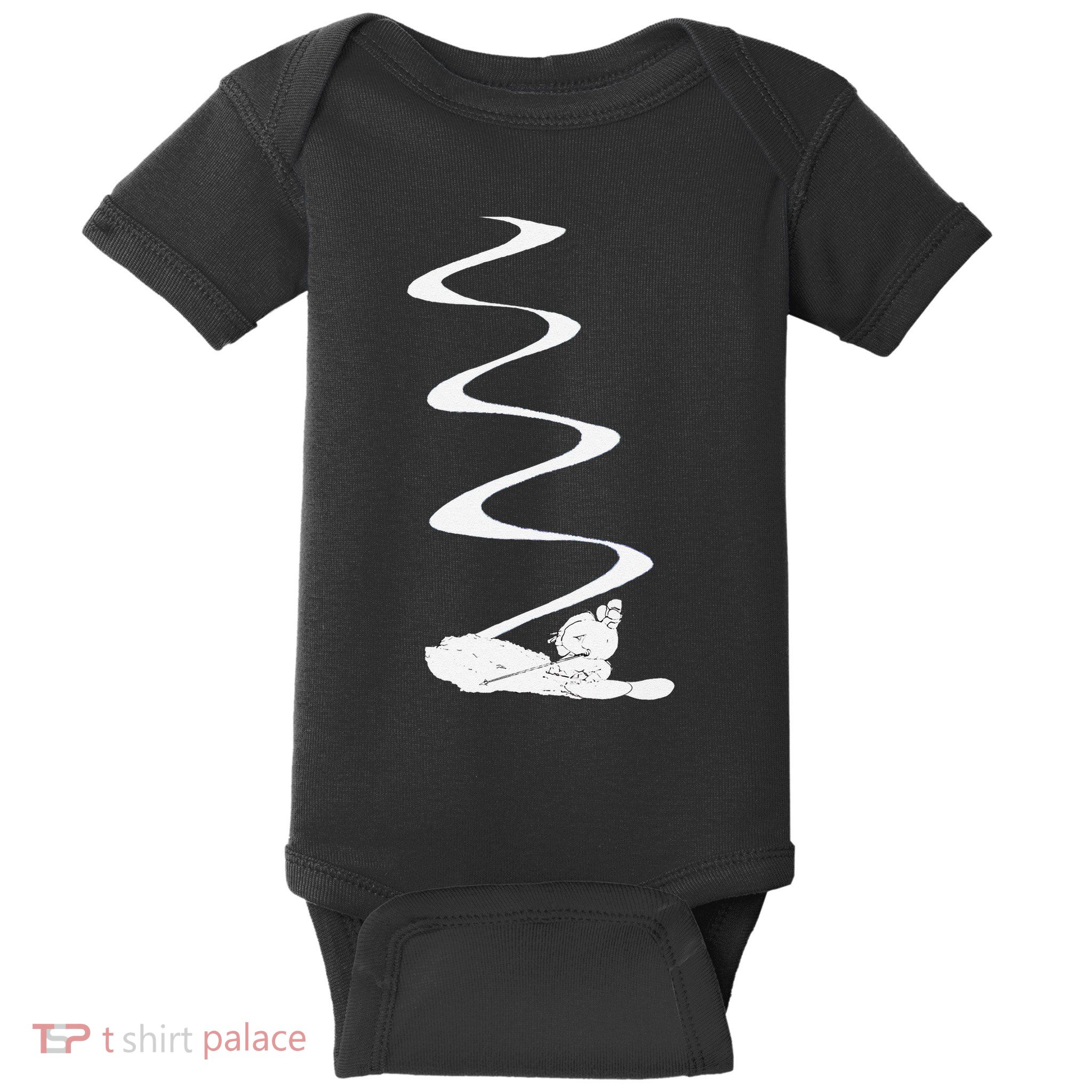 Skier Shredding Powder Snow Deep Snow Backcountry Rider Baby Bodysuit