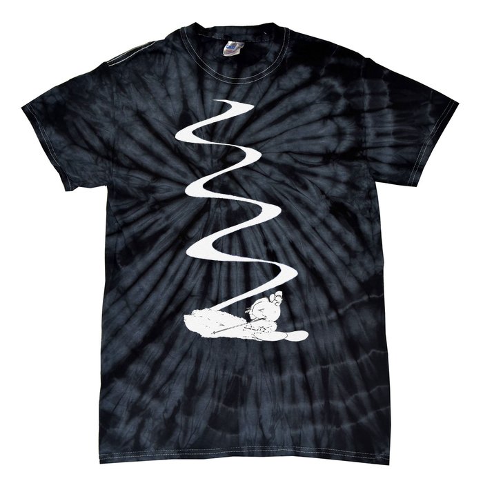 Skier Shredding Powder Snow Deep Snow Backcountry Rider Tie-Dye T-Shirt