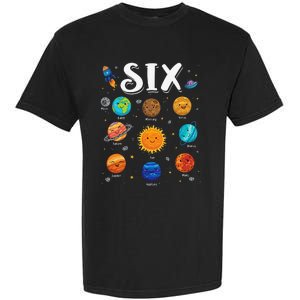 Solar System Planets Six 6 Years Old 6th Birthday Garment-Dyed Heavyweight T-Shirt