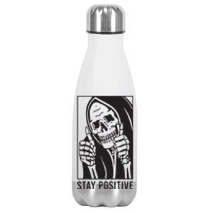 Skull Stay Positive Stainless Steel Insulated Water Bottle