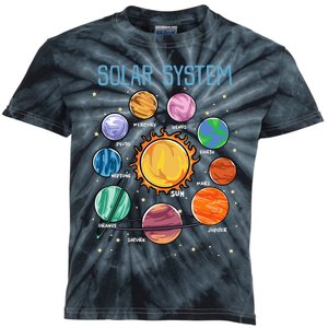 Solar System Planets Science Space Stem Kids Tie-Dye T-Shirt