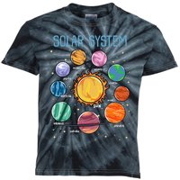 Solar System Planets Science Space Stem Kids Tie-Dye T-Shirt