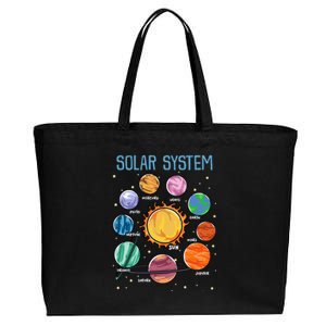 Solar System Planets Science Space Stem Cotton Canvas Jumbo Tote