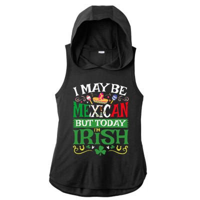 St Saint Patrick's Day Mexican Latino Beer Shamrock Ladies PosiCharge Tri-Blend Wicking Draft Hoodie Tank