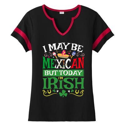 St Saint Patrick's Day Mexican Latino Beer Shamrock Ladies Halftime Notch Neck Tee