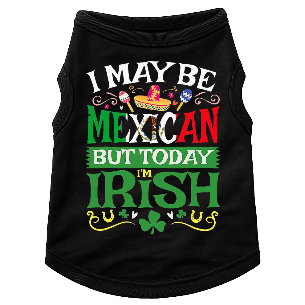 St Saint Patrick's Day Mexican Latino Beer Shamrock Doggie Tank