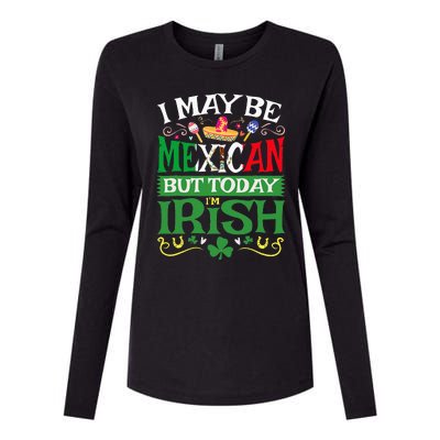 St Saint Patrick's Day Mexican Latino Beer Shamrock Womens Cotton Relaxed Long Sleeve T-Shirt