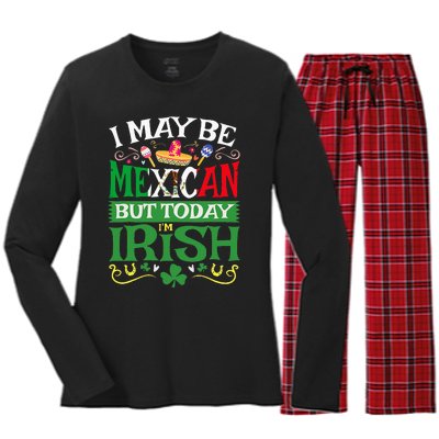 St Saint Patrick's Day Mexican Latino Beer Shamrock Women's Long Sleeve Flannel Pajama Set 