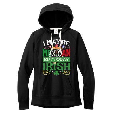 St Saint Patrick's Day Mexican Latino Beer Shamrock Women's Fleece Hoodie