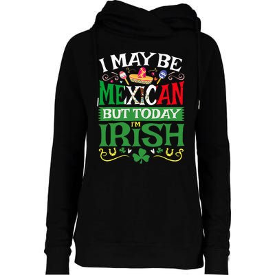 St Saint Patrick's Day Mexican Latino Beer Shamrock Womens Funnel Neck Pullover Hood