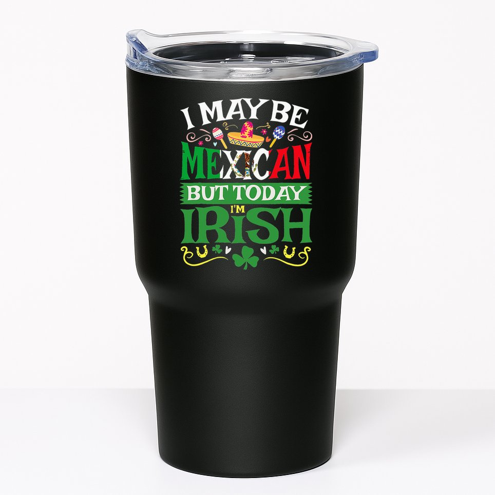 St Saint Patrick's Day Mexican Latino Beer Shamrock Tumbler