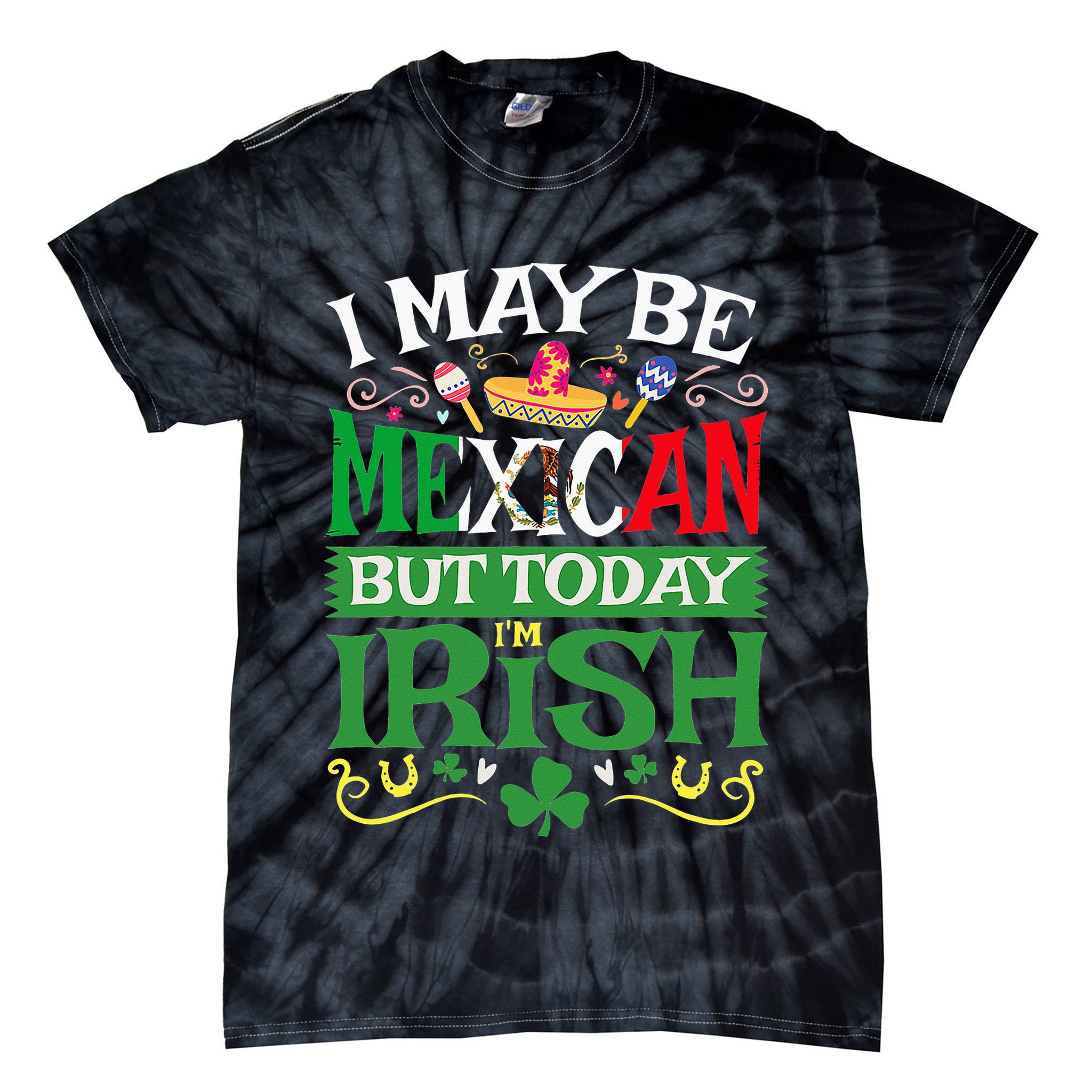 St Saint Patrick's Day Mexican Latino Beer Shamrock Tie-Dye T-Shirt