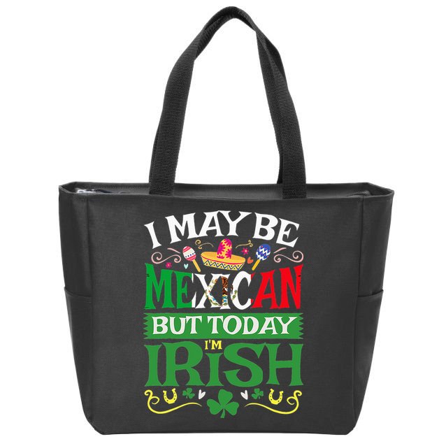 St Saint Patrick's Day Mexican Latino Beer Shamrock Zip Tote Bag