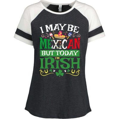 St Saint Patrick's Day Mexican Latino Beer Shamrock Enza Ladies Jersey Colorblock Tee