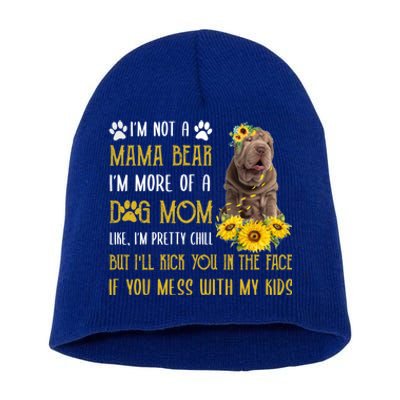 Sunflower Shar Pei Mom Mothers Day Dog Mom Funny Gift Short Acrylic Beanie