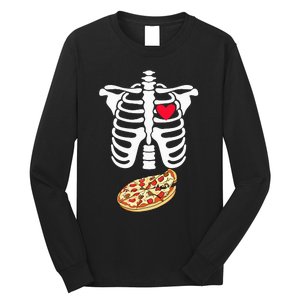 Spooky Skeleton Pizza Xray Perfect for Expecting Dads Long Sleeve Shirt