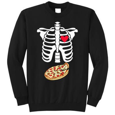 Spooky Skeleton Pizza Xray Perfect for Expecting Dads Sweatshirt