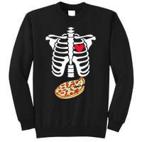 Spooky Skeleton Pizza Xray Perfect for Expecting Dads Tall Sweatshirt