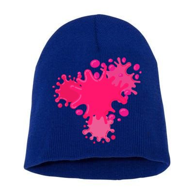 Slime Splash Pink Cool Diy Lover Gift Short Acrylic Beanie